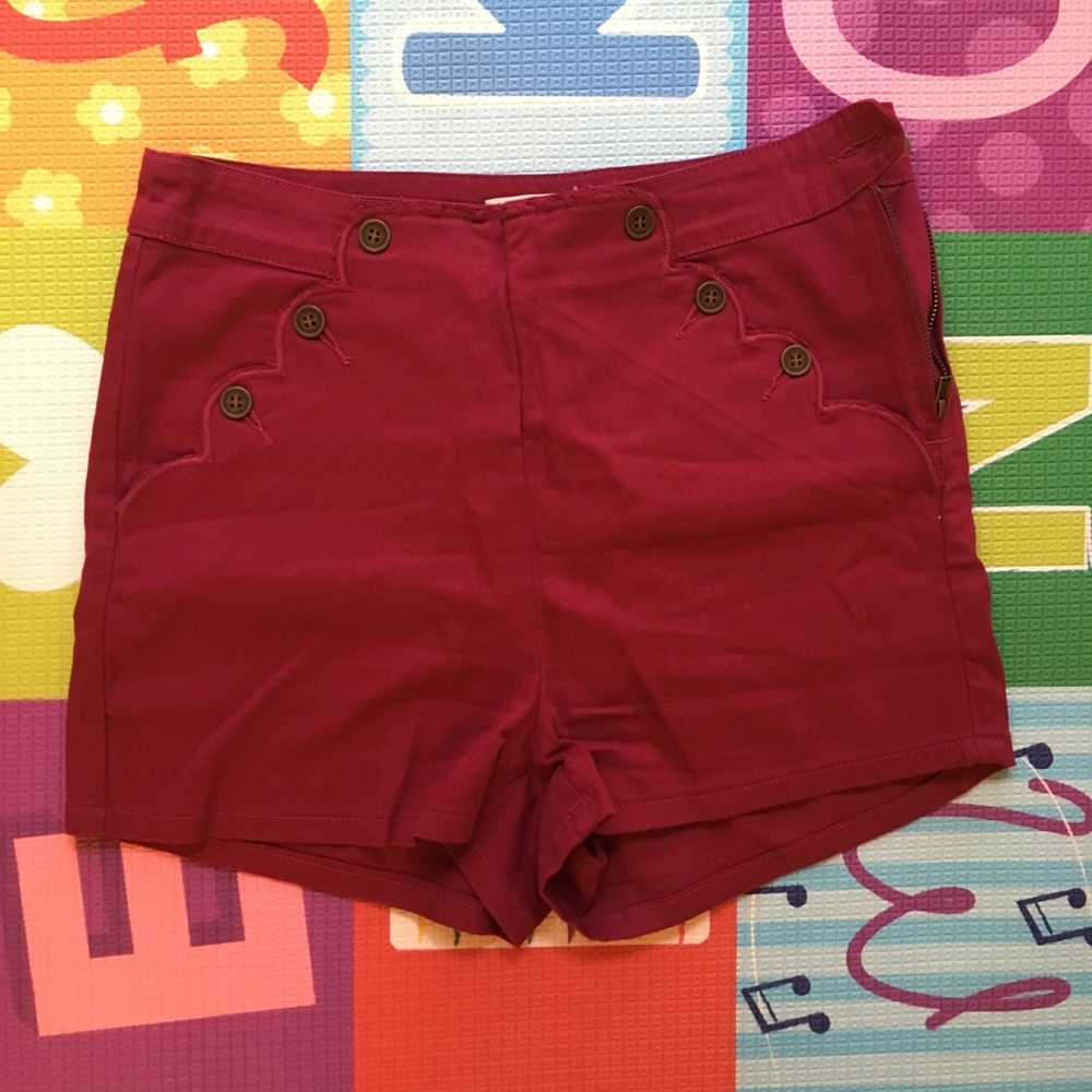 Maroon ModCloth ultra flattering shorts like new
